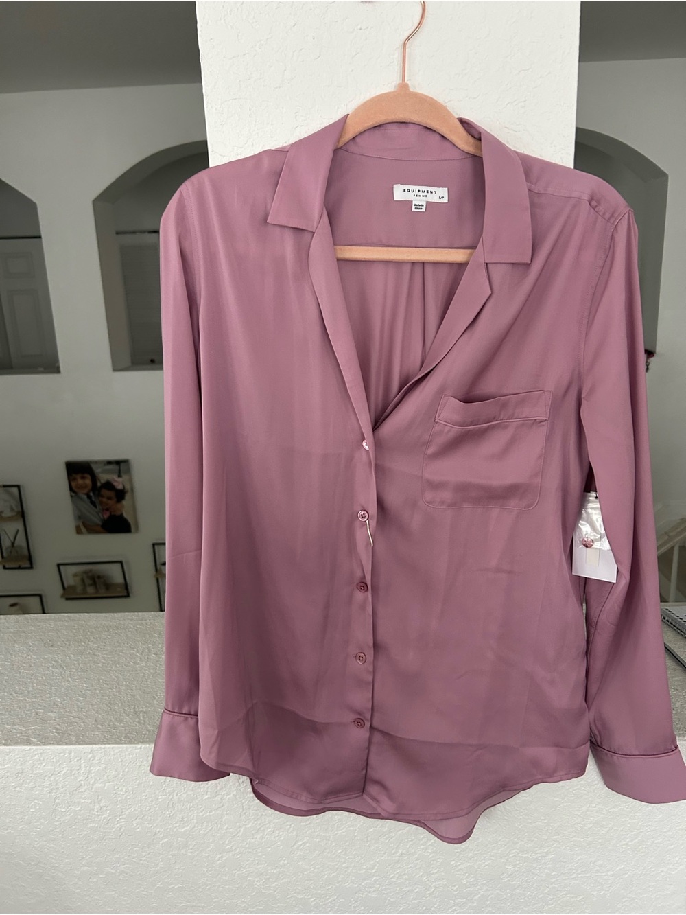 Equipment Mauve Silk Button-Down Blouse